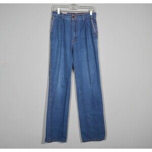 Britches In Things Pleated Front Blue Denim Jeans Size 13